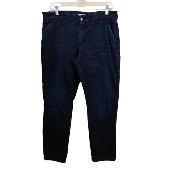 Eileen Fisher Dark Wash Trouser Organic Cotton Straight Leg Jeans Size 14 - Picture 1 of 6